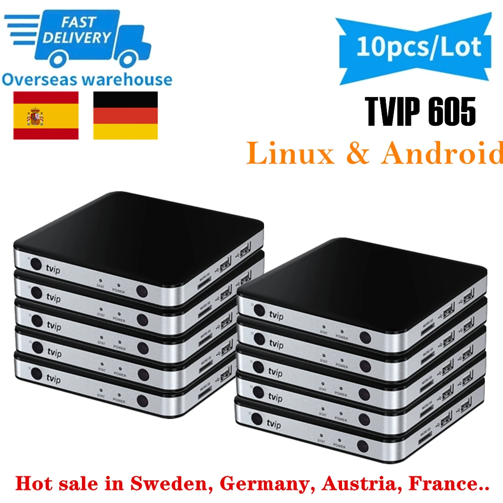 Оптовая продажа ТВ приставка IP 605 Linux и Android H.265 1920x1080 четырехъядерный телевизор IP605