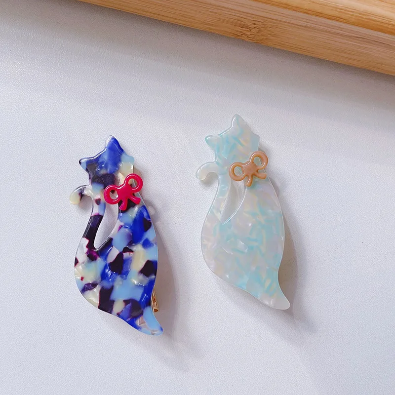 

Romantic Cute Girls Hair Pin Fashion New Animal Barrettes Hairpins Classic Cat Acetate Hair Clips For Women Hair Accessories