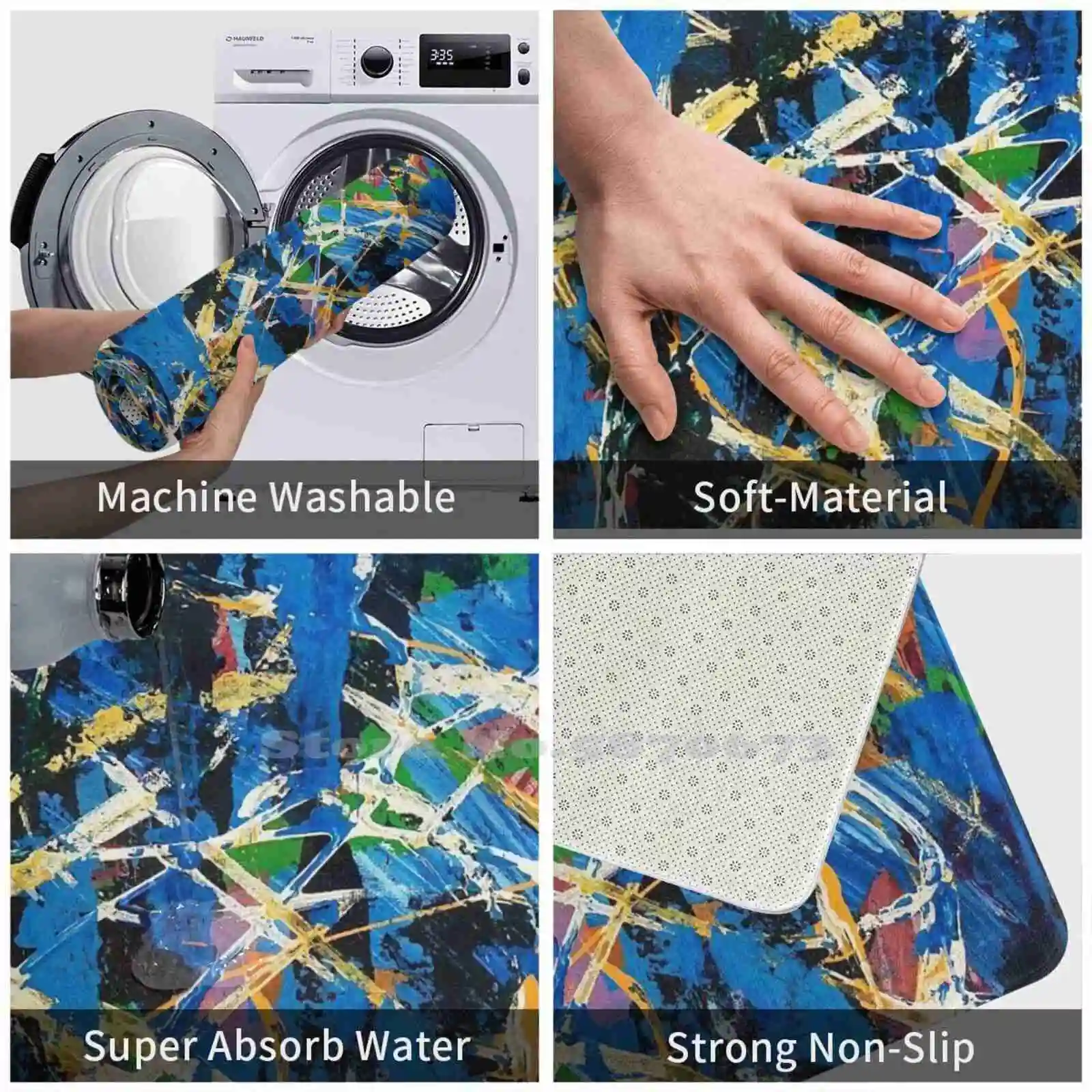 Сиденье для автобуса 90S 3D товары дома коврик ног синий 90-х ретро оранжевый белый