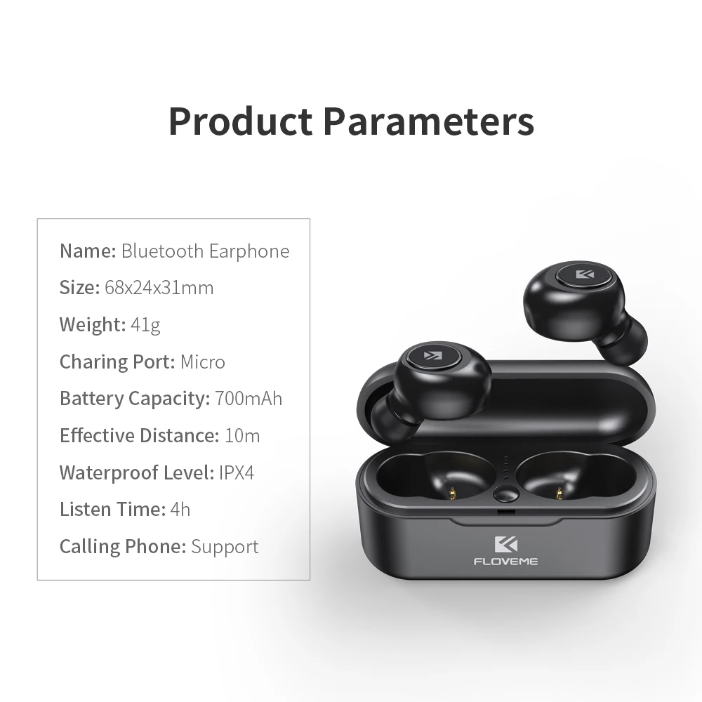 FLOVEME наушники-вкладыши TWS с 5 0 Bluetooth наушники для Xiaomi Redmi беспроводные гарнитура 3D