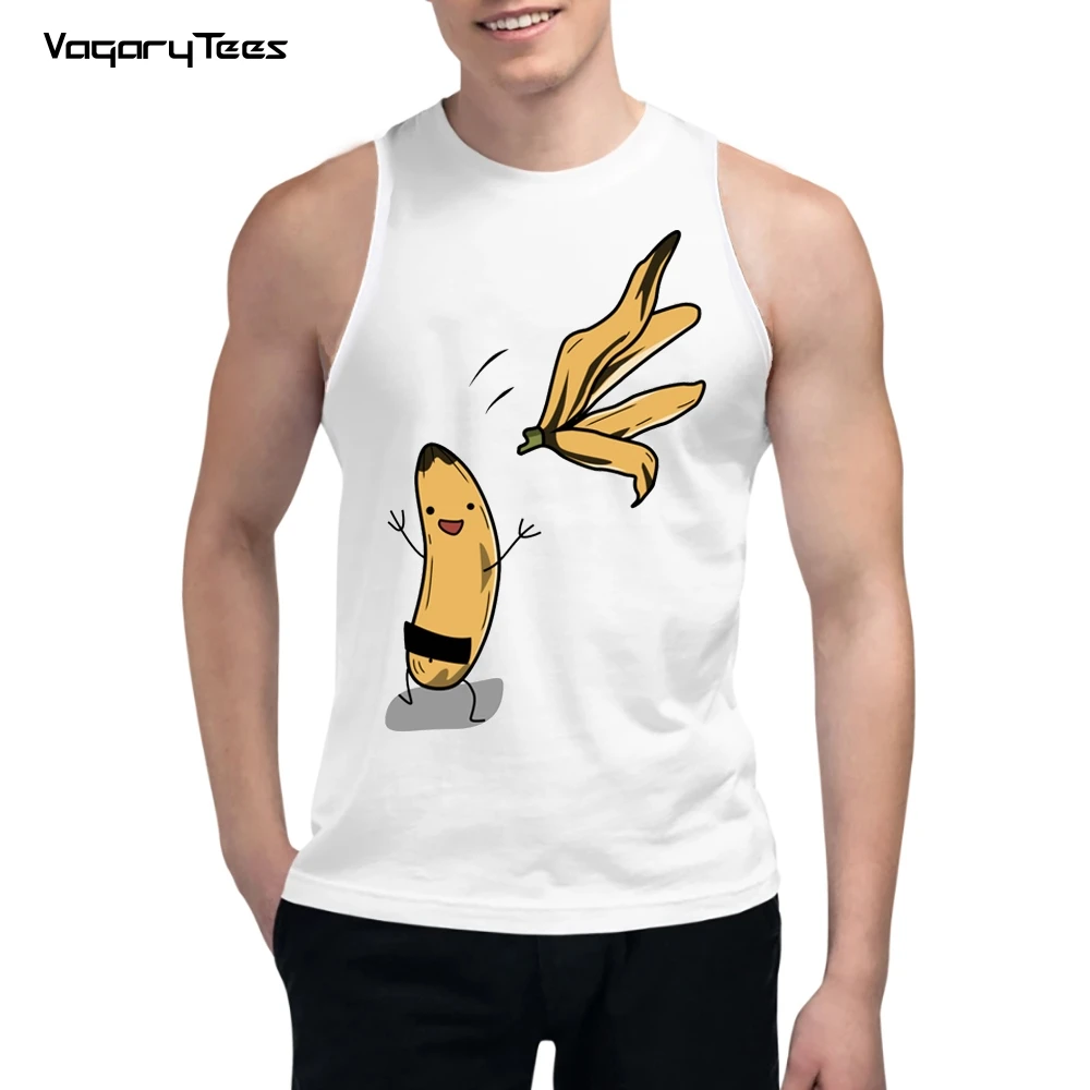 

Модная мужская забавная майка с принтом обнаженного банана, мужская безрукавка без рукавов с круглым вырезом, повседневная мужская уличная...