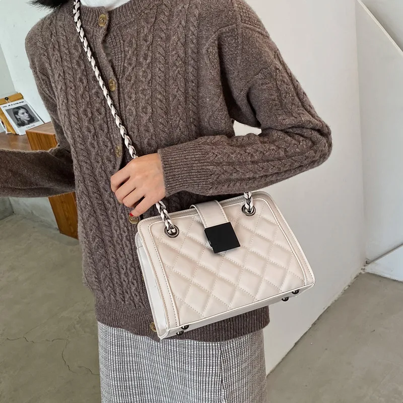 

For Women 2021 Fashion Sac A Main Female Shoulder Bag V-line Pure color Crossbody Bag Female Handbags And Purses With Handle