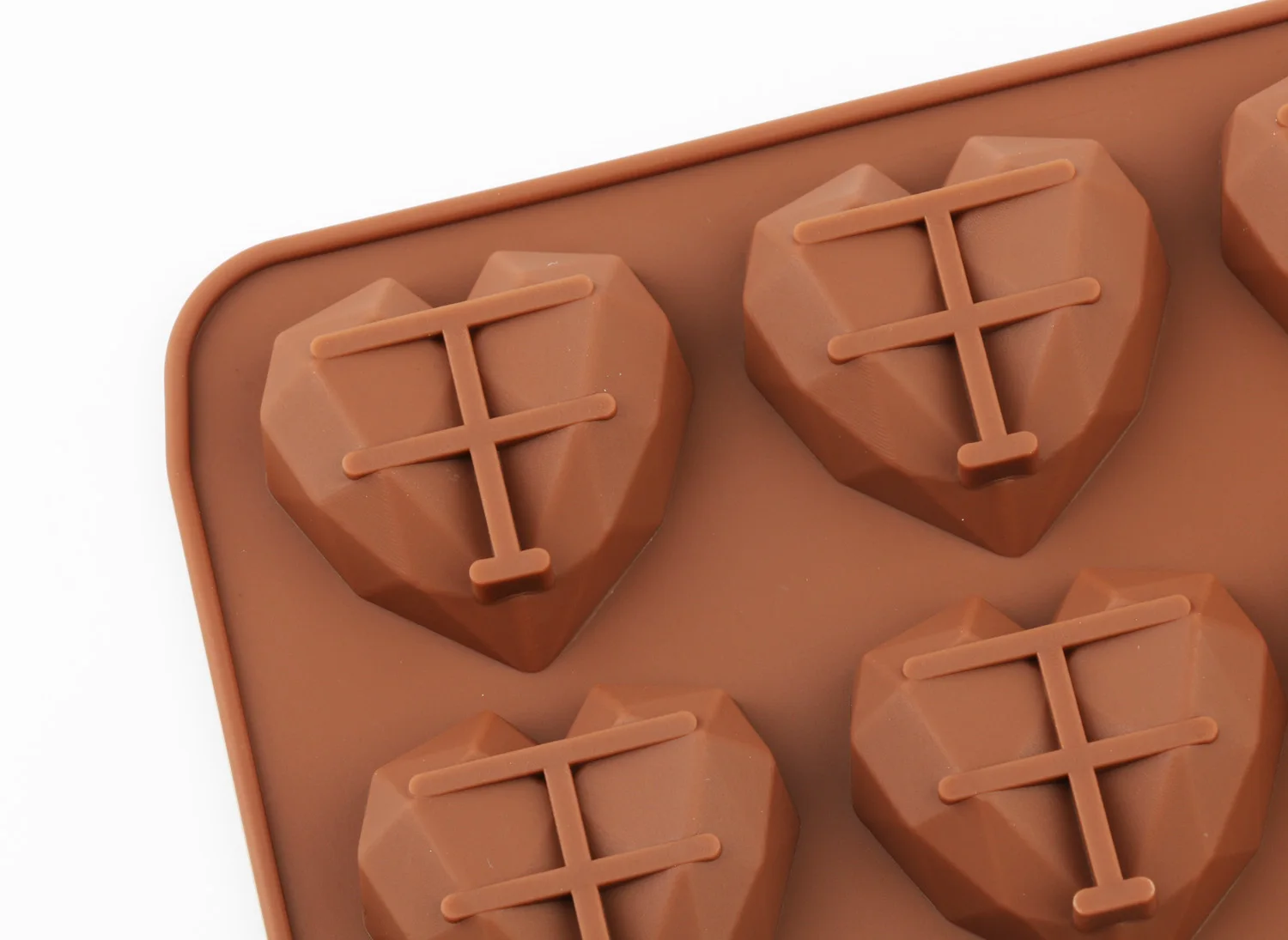 

2021 New Heart Chocolate Molds 8 Cavity Diamond love Shape Silicone Wedding Candy Baking Molds Cupcake Decorations Cake Mold 3D