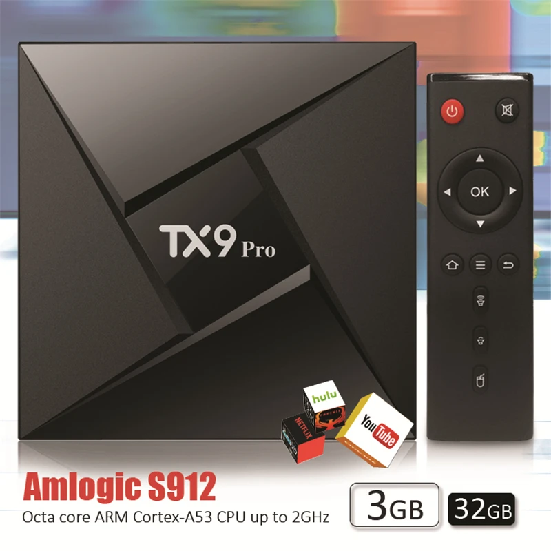 ILEPO TX9 PRO Android 7,1 Smart tv Box Amlogic S912 Восьмиядерный 3 ГБ 32 ГБ Поддержка 2,4+ 5,8 ггц WiFi 1000 м LAN BT4.1 4K H.265