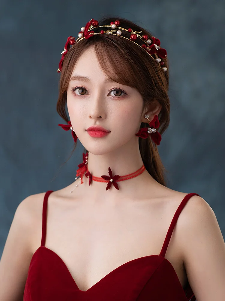 

Аксессуары для волос, набор сережек, жемчужные украшения для волос, повязка для волос, серьги для женщин, для вечеринки co