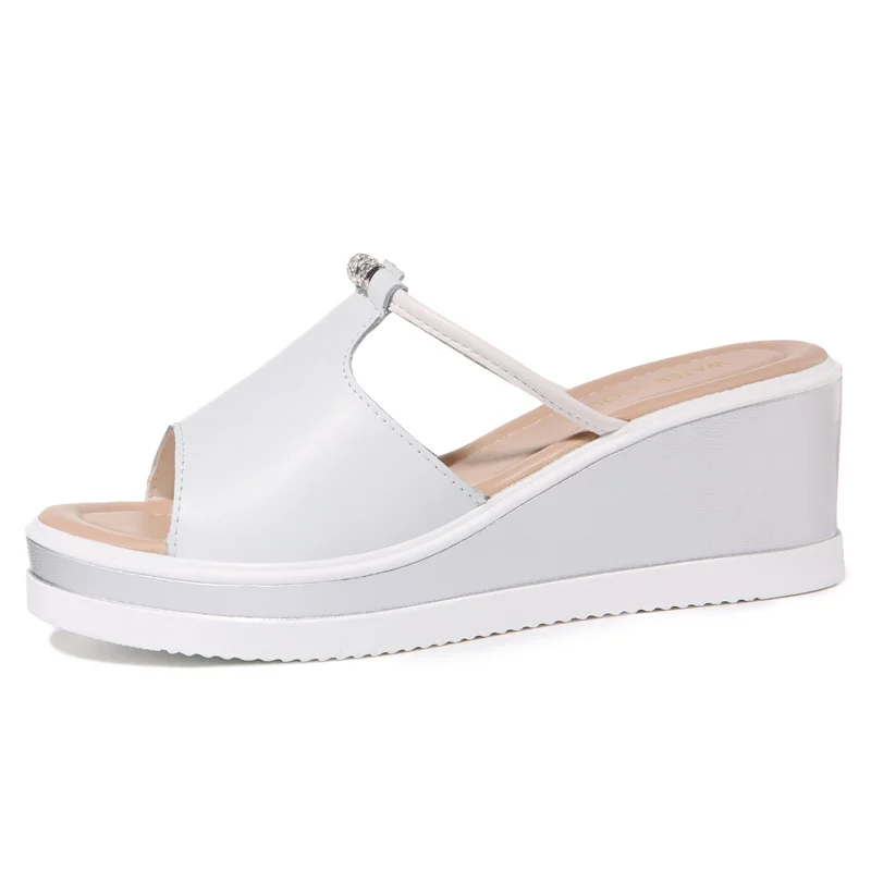 

Open-Toed Wedge Sandals, Flip-Flops, Solid Color Shoes, Women'S Waterproof Platform Shoes