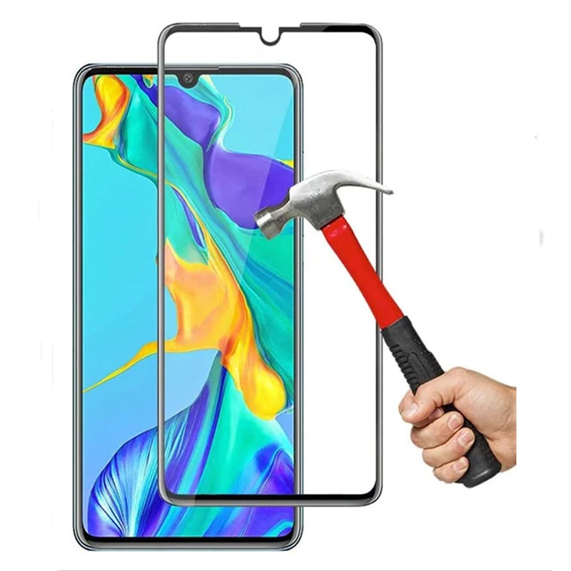 Pel&iacute;cula protectora de vidrio templado para Huawei P30, Protector de pantalla de cobertura completa, Ultra delgada, dureza 9H, HD-2