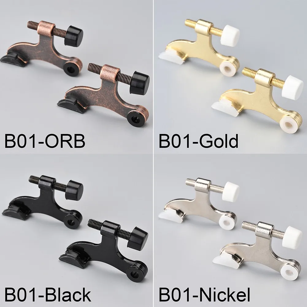 

2Pcs Hinge Pin Door Stopper Adjustable Black Heavy Duty Doorstops Thickened American Zinc Alloy Hinge Door Top Adjustable