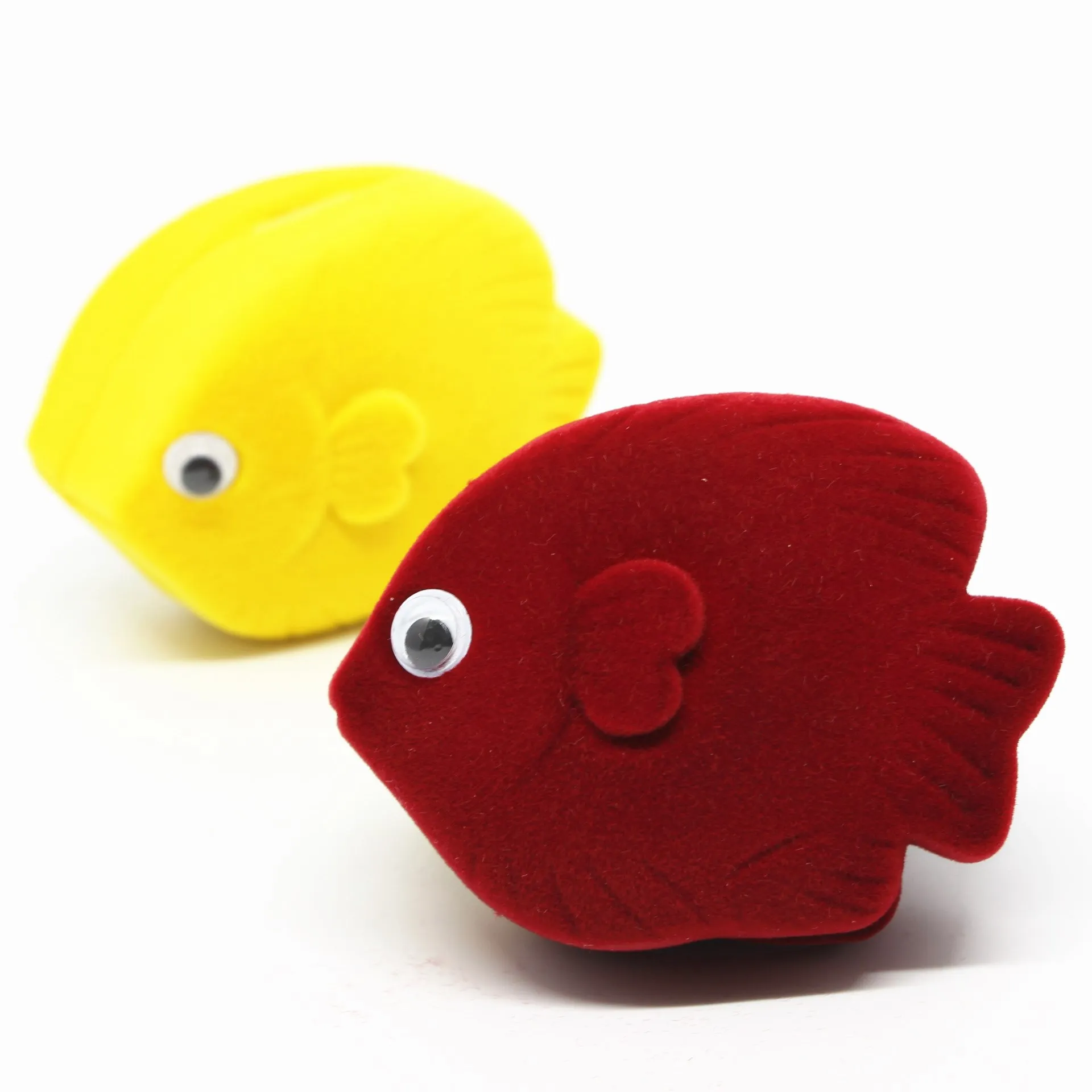 HOSENG 10Pcs Velvet Wedding Luxury Box For Women Earrings Display and Packaging Yellow Red Ocean Tropical Fish Series HS_532