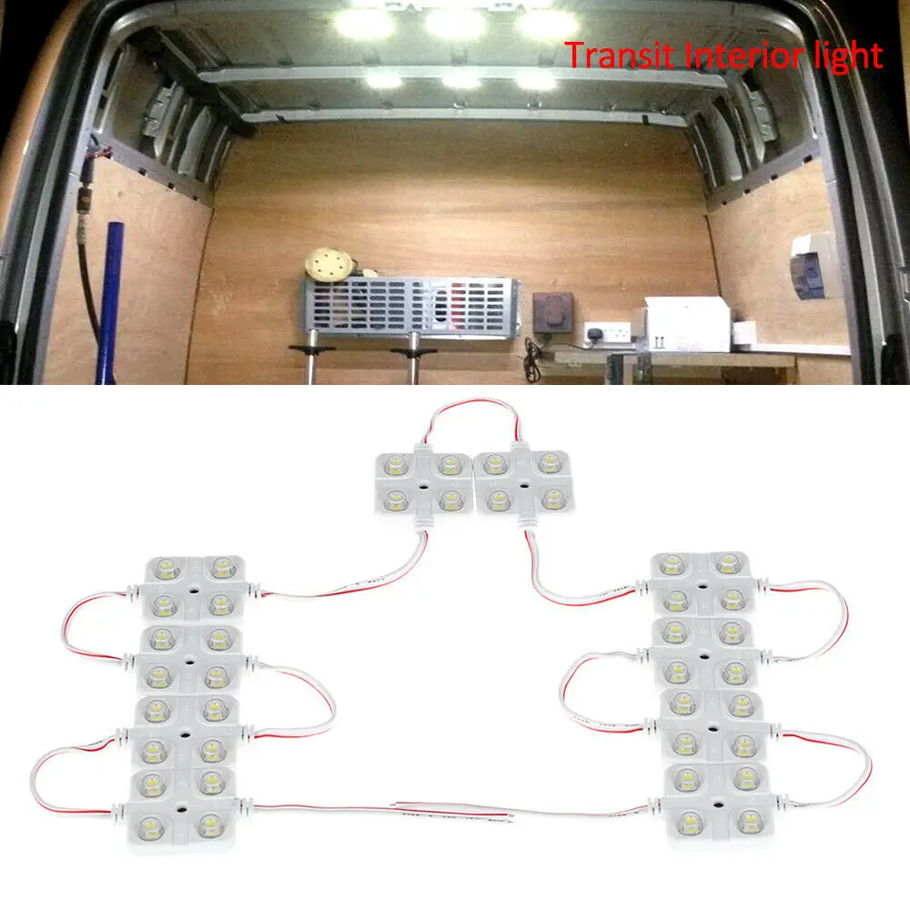 

40 Led White Car Interior Reading Lights Waterproof LED Modules For LWB Van Trailer Boats