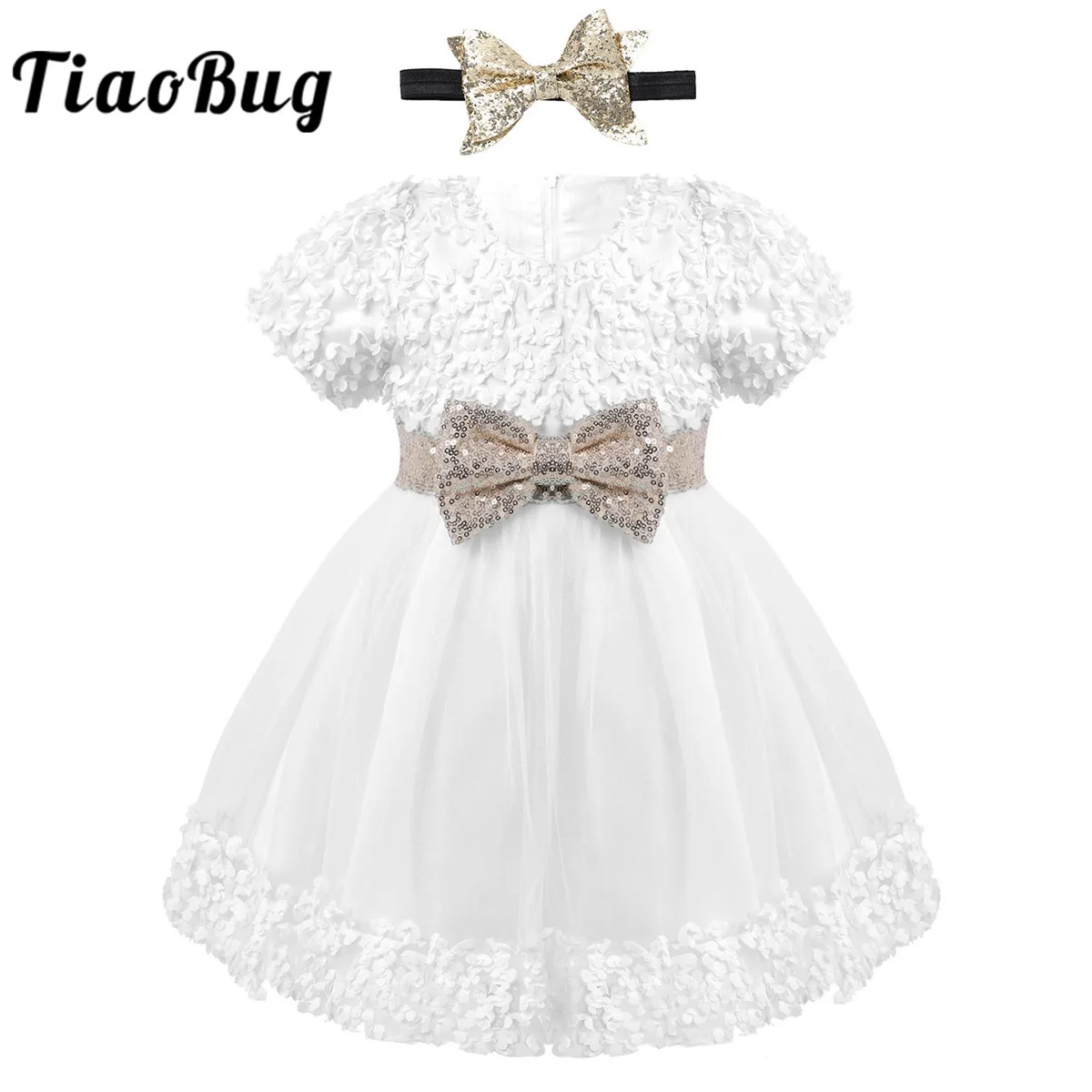 

Детское Цветочное платье девушки с пайетками и бантом, Платья с цветочным рисунком для девочек, платья на крестины, платья для младенцев ...