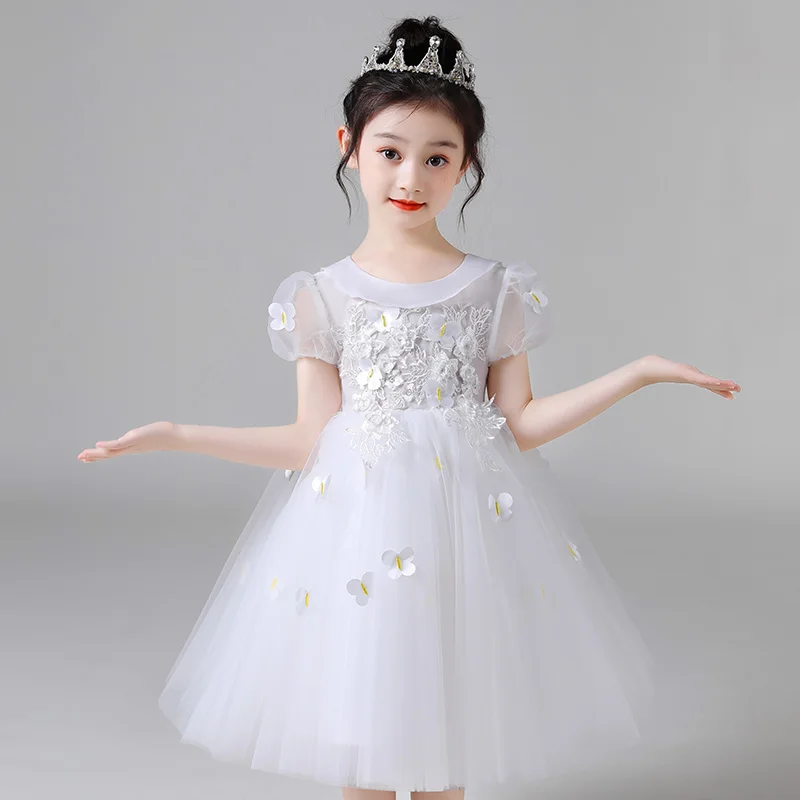 

Little Girl Birthday Party Dresses Luxury Appliques Puffy Tulle Pricess Flower Girl Dresses For Wedding