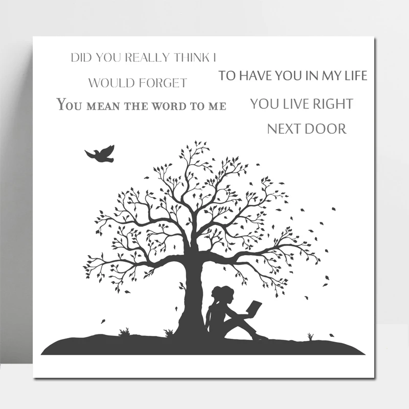 

ZhuoAng Girl Under The Tree Stamp/Seal for DIY Scrapbooking/Photo Album Decorative Card Making Clear Stamps / Seamless Stamp