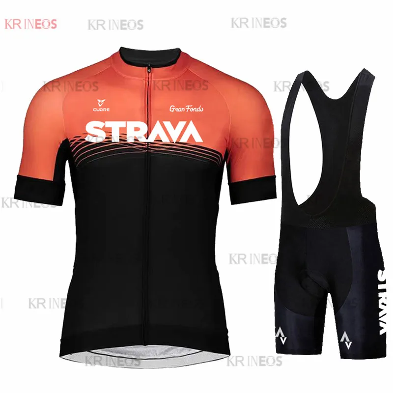 

Bike Jersey Set 2021 Team STRAVA Cycling Clothing Summer Short Sleeve Cycling Suit Men's Top and Bottom Bib Shorts Kit