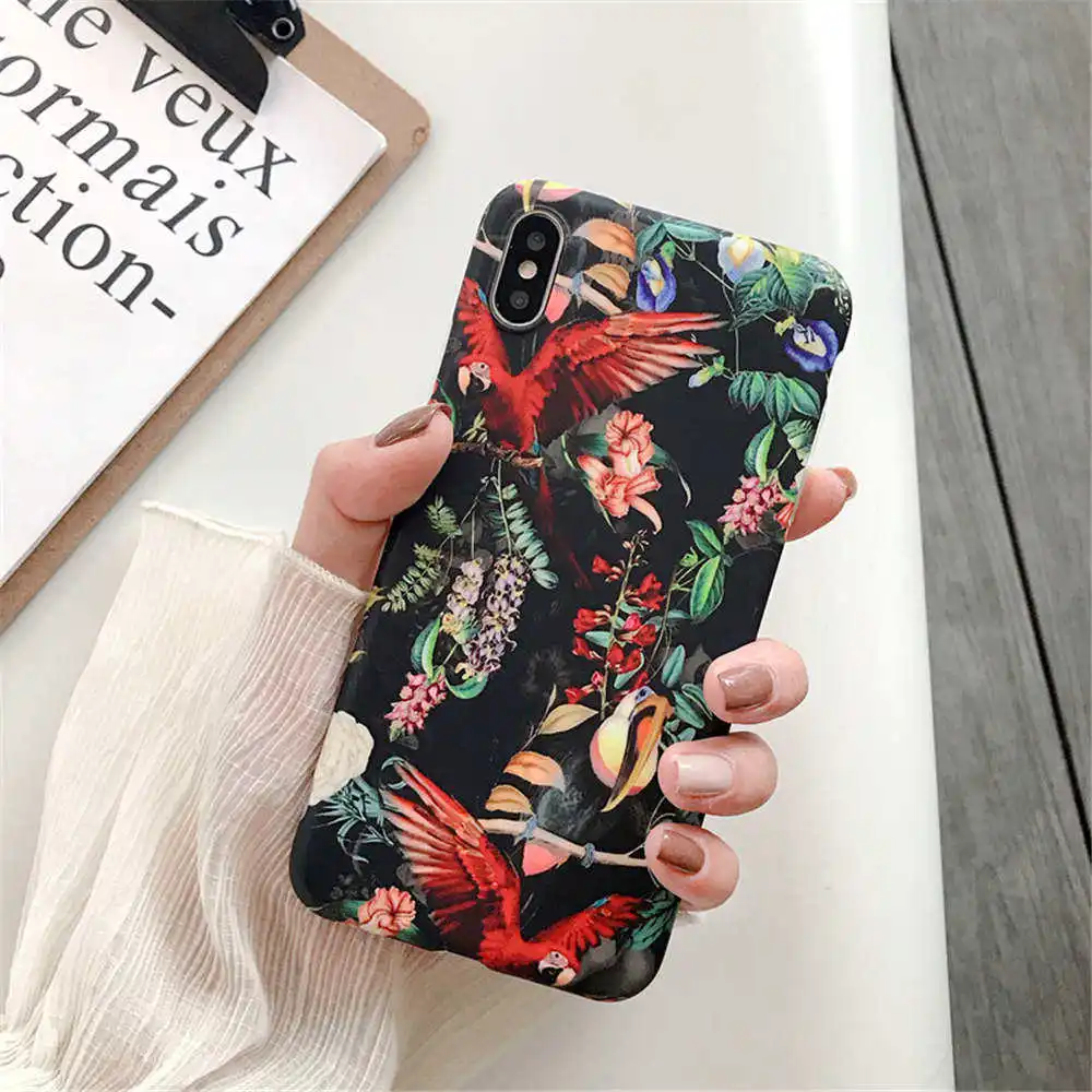 4 Платье в стиле ретро с цветочным узором чехол для iphone X XR 7 8 плюс Чехол Силиконовый мягкий матовый чехол для телефона чехол s для iphone 11 Pro XS Max, 6 S, 6 Plus, чехол Крышка - Цвет: 4