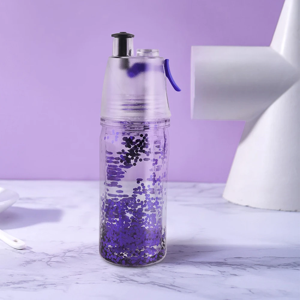 Уличная чашка для воды 350 мл спортивная двухслойная блестящая распылитель с
