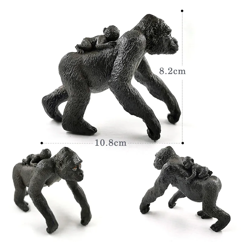 Новая модель лесных животных Silverback Gorilla Chimpanzee фигурка домашний декор миниатюрное