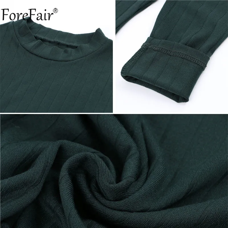 Forefair, длинный рукав, Kint, водолазка, женское мини платье, осень, зима, сексуальное, повседневное, черное, зеленое, вечерние, облегающее платье