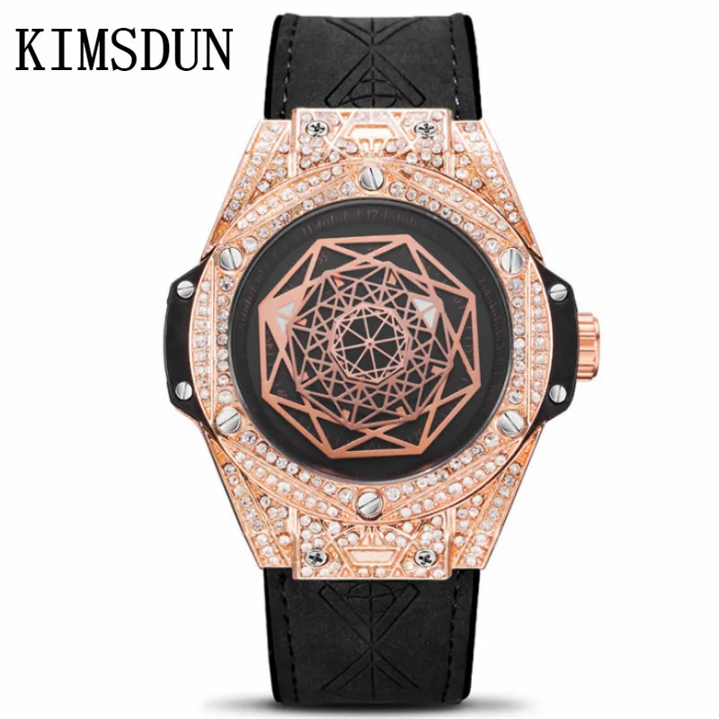 KIMSDUN дизайнерские брендовые Роскошные мужские часы Автоматические черные
