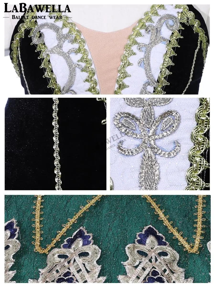 Профессиональная балетная пачка esmeralda для взрослых, черные, зеленые, для выступлений, Блинные пачки, бархатный лиф, балетный сценический костюм для женщин, BT9198
