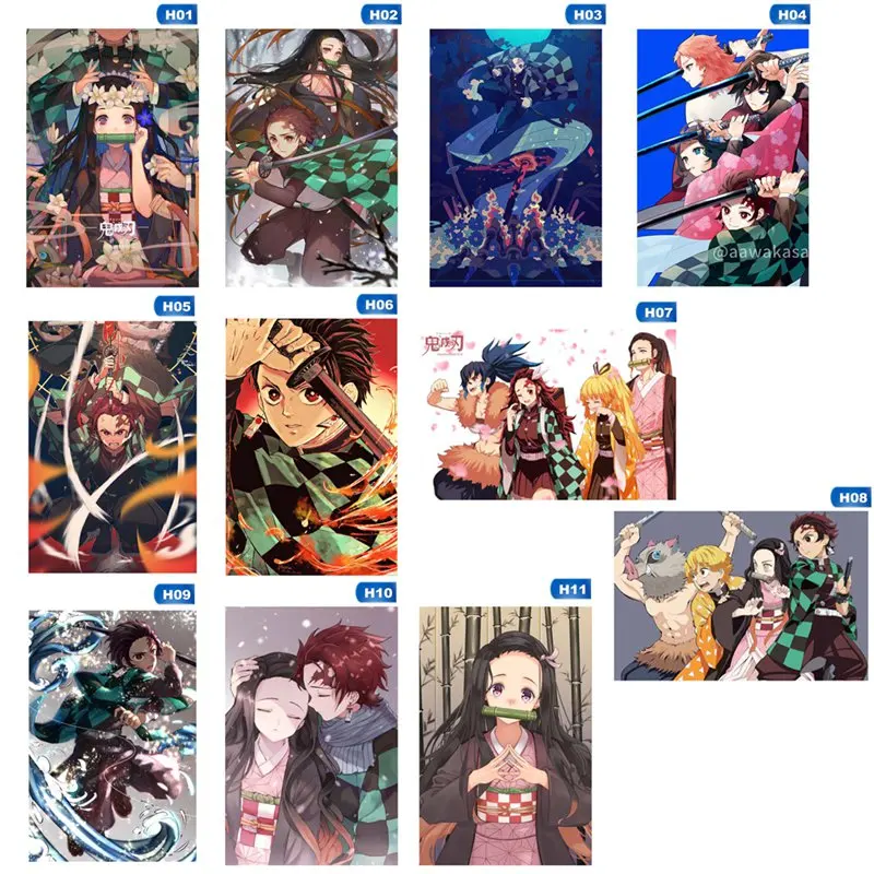 Demon Slayer 20x30 см постеры Kimetsu no Yaiba аниме постер настенный художественный ретро