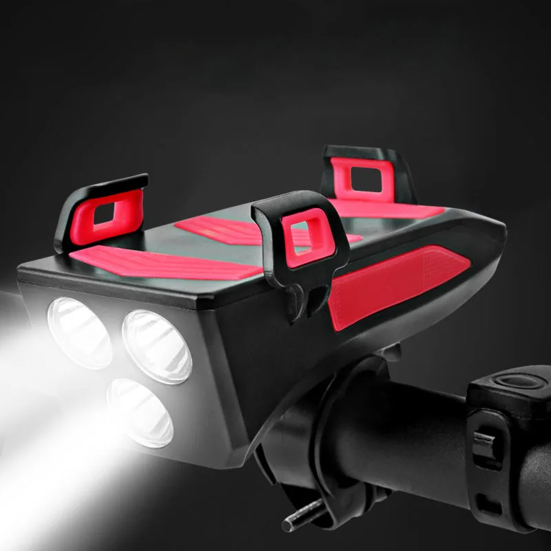 

Многофункциональный велосипедный светильник Рог велосипедный держатель для телефона с USB Мощность банк MTB дорожный велосипед вспышки свет...