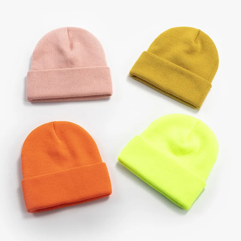 

15 piece autumn winter warm double layer knitted thick hat unisex beanies