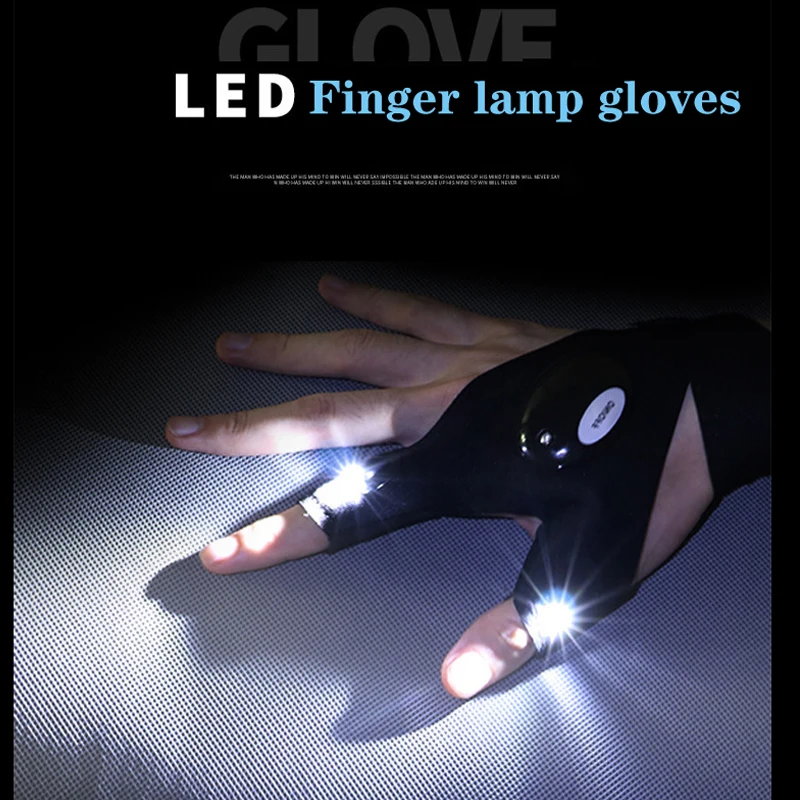 

Outdoor LED Flashlight Luminous Fishing Gloves Breathable Non-Slip Glove Protector Sea Fishing Tools Finger Light Gloves