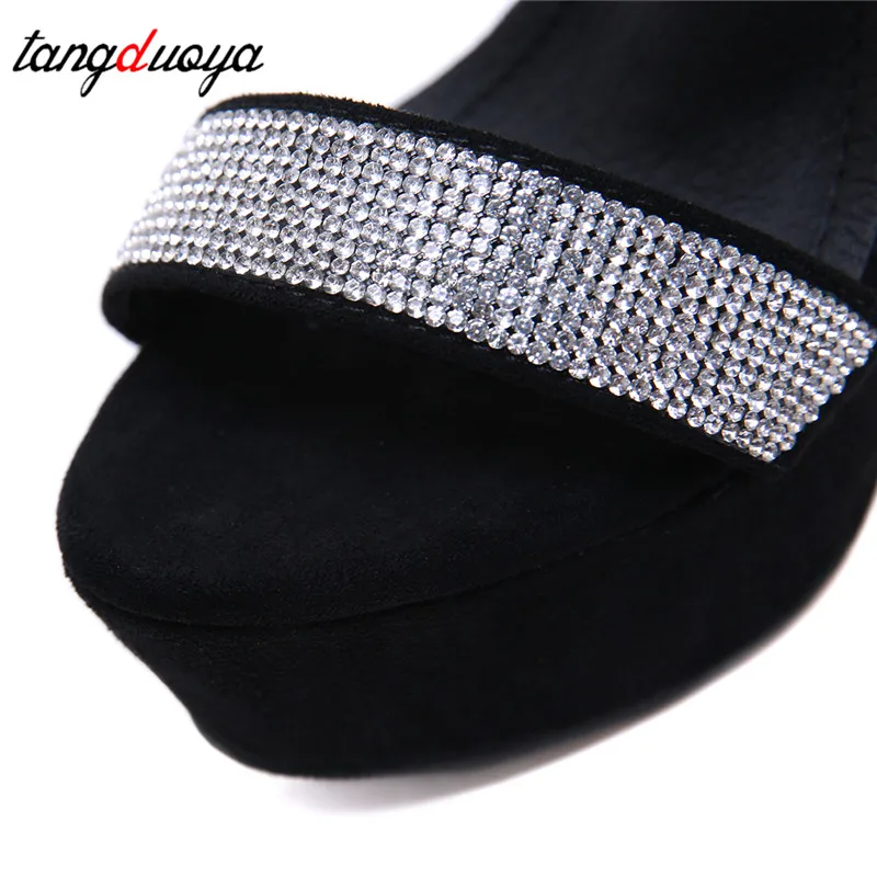 Стразы сандалии со стразами Женская пикантная обувь на высоком каблуке 15 см