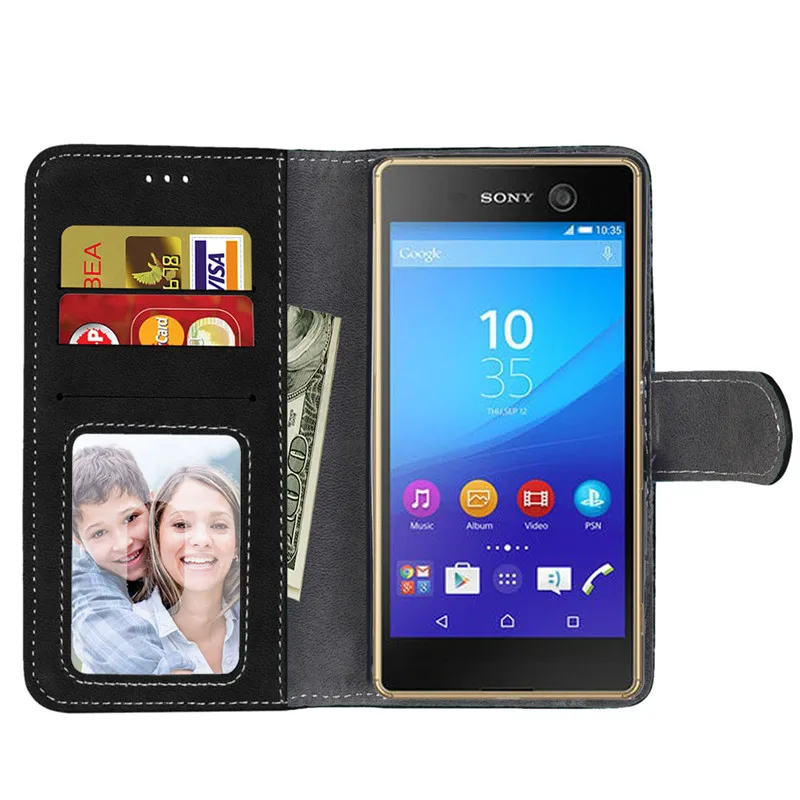 Для sony Xperia Z5 Mini чехол кошелек из искусственной кожи откидная задняя крышка для