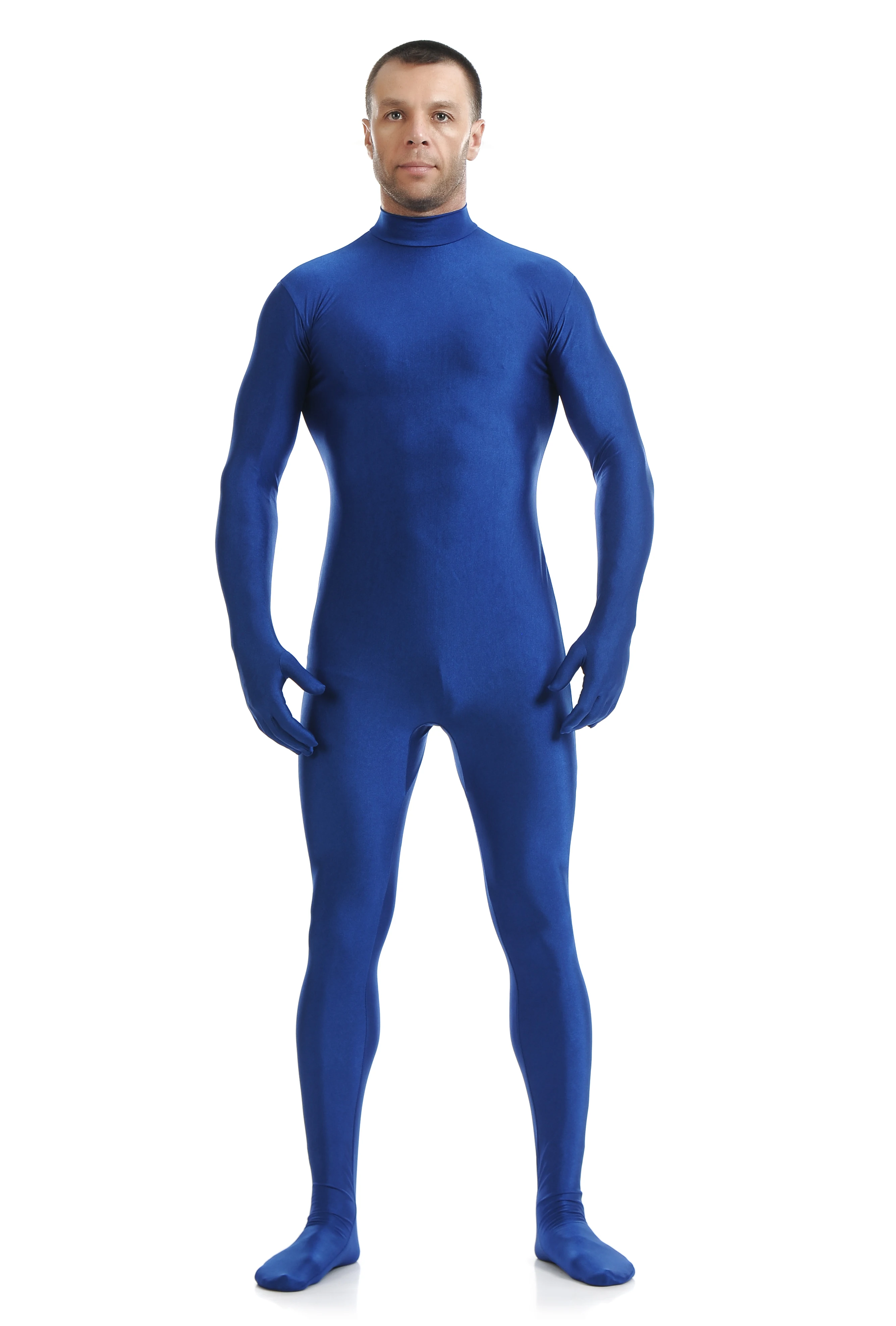 

(CM-23) Blue Spandex Zentai Full Body Skin Tight Jumpsuit Zentai Suit Bodysuit Costume Women Men Unitard Dancewear