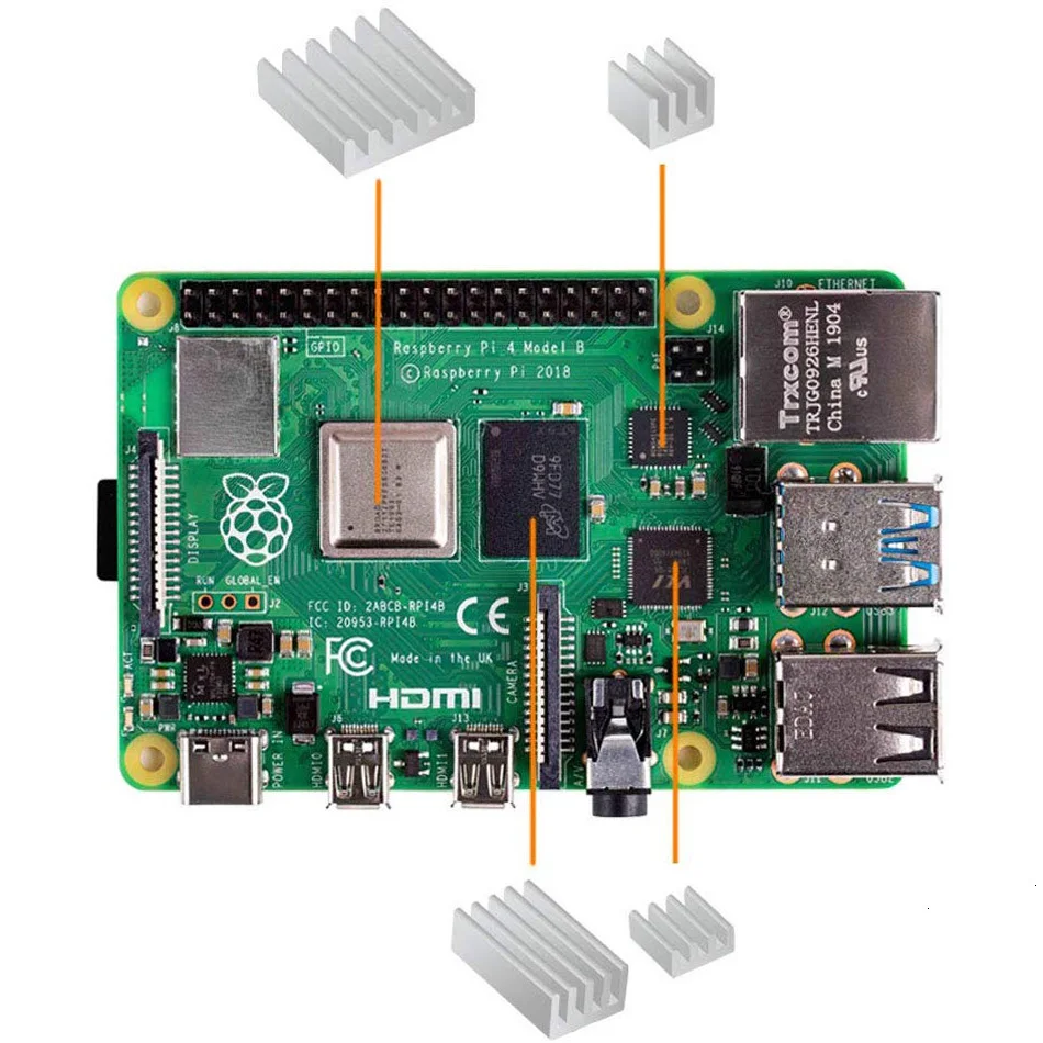 Чехол для Raspberry Pi 4 чехол B с адаптером питания радиатор вентилятор Модель B/Pi |