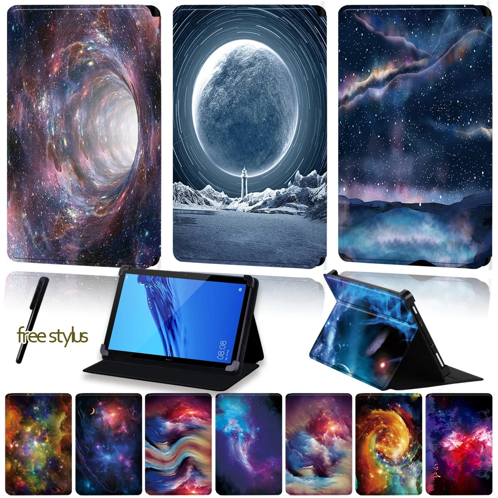 

Tablet Cover Case for Huawei MediaPad T1 7.0/T1 8.0 /T1 10/T2 10 Pro/T3 7.0/T3 8.0/T3 10 9.6/T5 10 Space Pattern Series+Stylus
