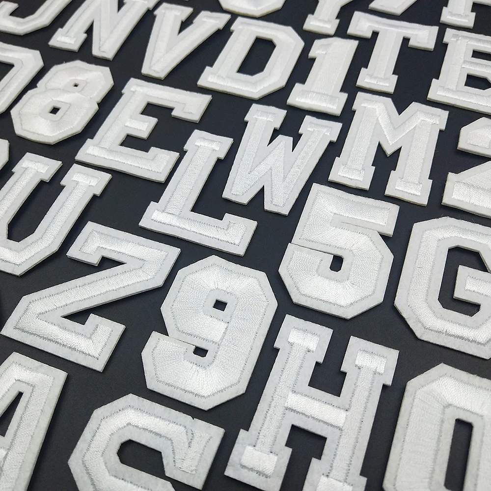 Нашивки с вышивкой сделай сам белые наклейки английскими буквами и цифрами