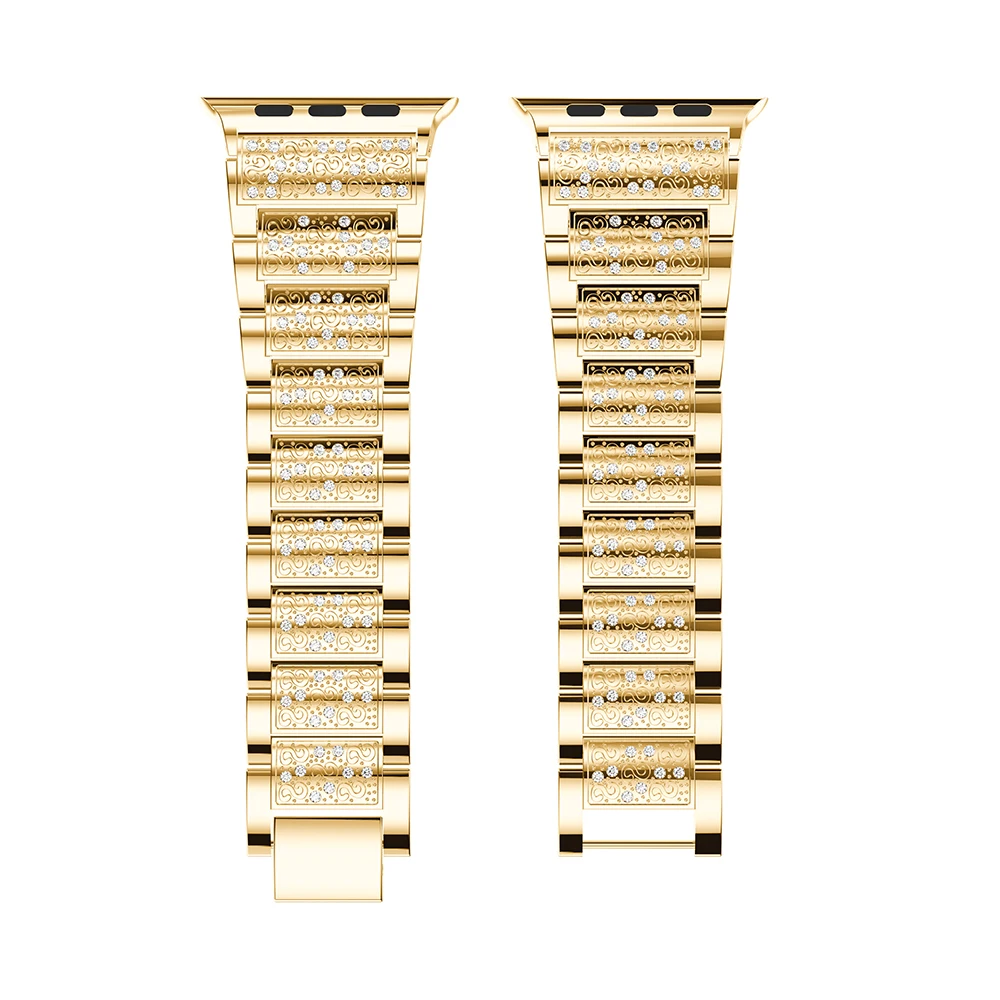 

For Apple Watch bands series 4/3/2/1 link bracelet 40mm 38mm 42mm 44mm men women metal watch Straps watchband with Rhinestone