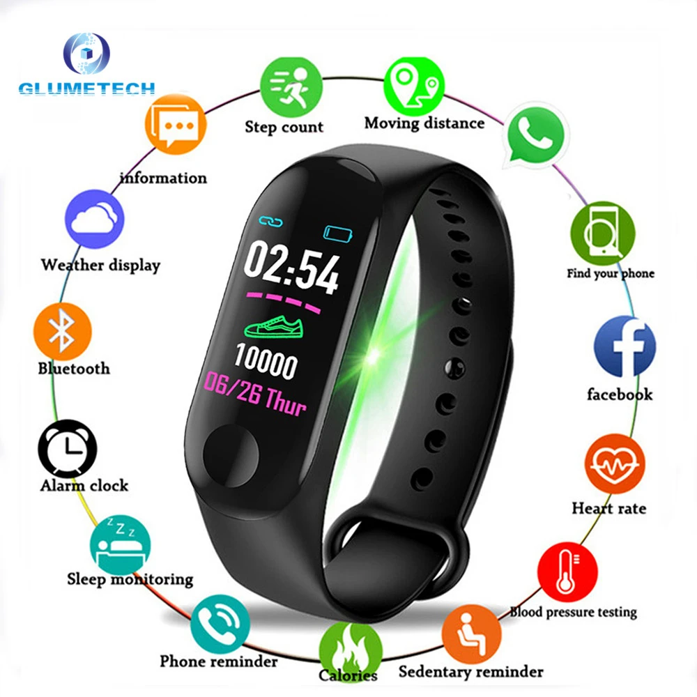 2019 M3 Смарт-часы монитор сердечного ритма фитнес-трекер Smartwatch цветной экран