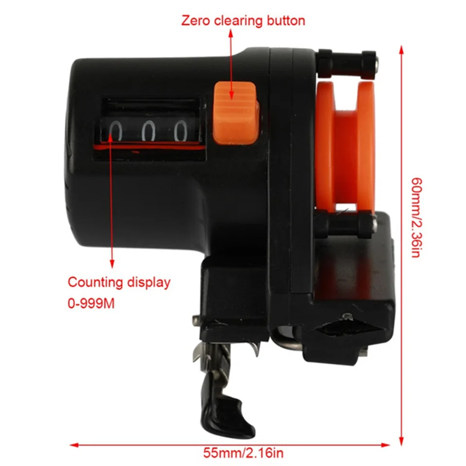 Измеритель глубины лески высокоточный измеритель 0-999 м прочный АБС-пластик