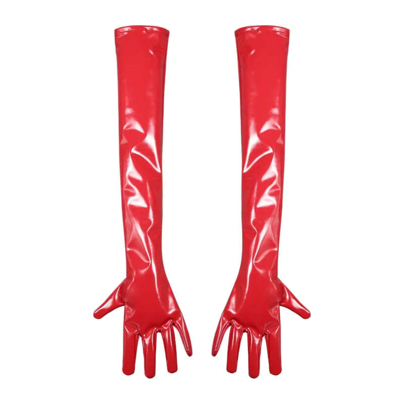 Сексуальная искусственная кожа из ПВХ длинная перчатка сексуальные рукавицы в