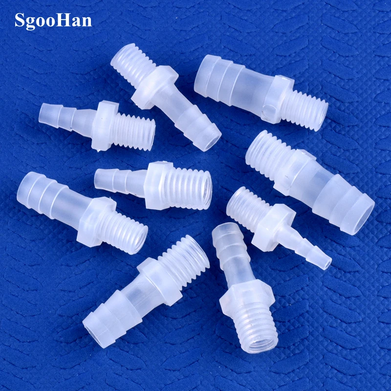 

5~200pcs M10 M12 Thread To 4~12mm PP Pagoda Direct Connector Irrigation System Water Pipe Hose Joints Aquarium Fish Tank Adapter
