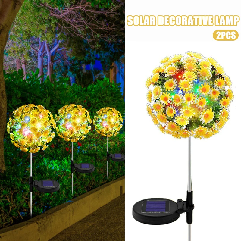 

Solar Flower Ball Light Colorful Outdoor LED for Garden Courtyard Balcony Decoration Easy Installation ALS88