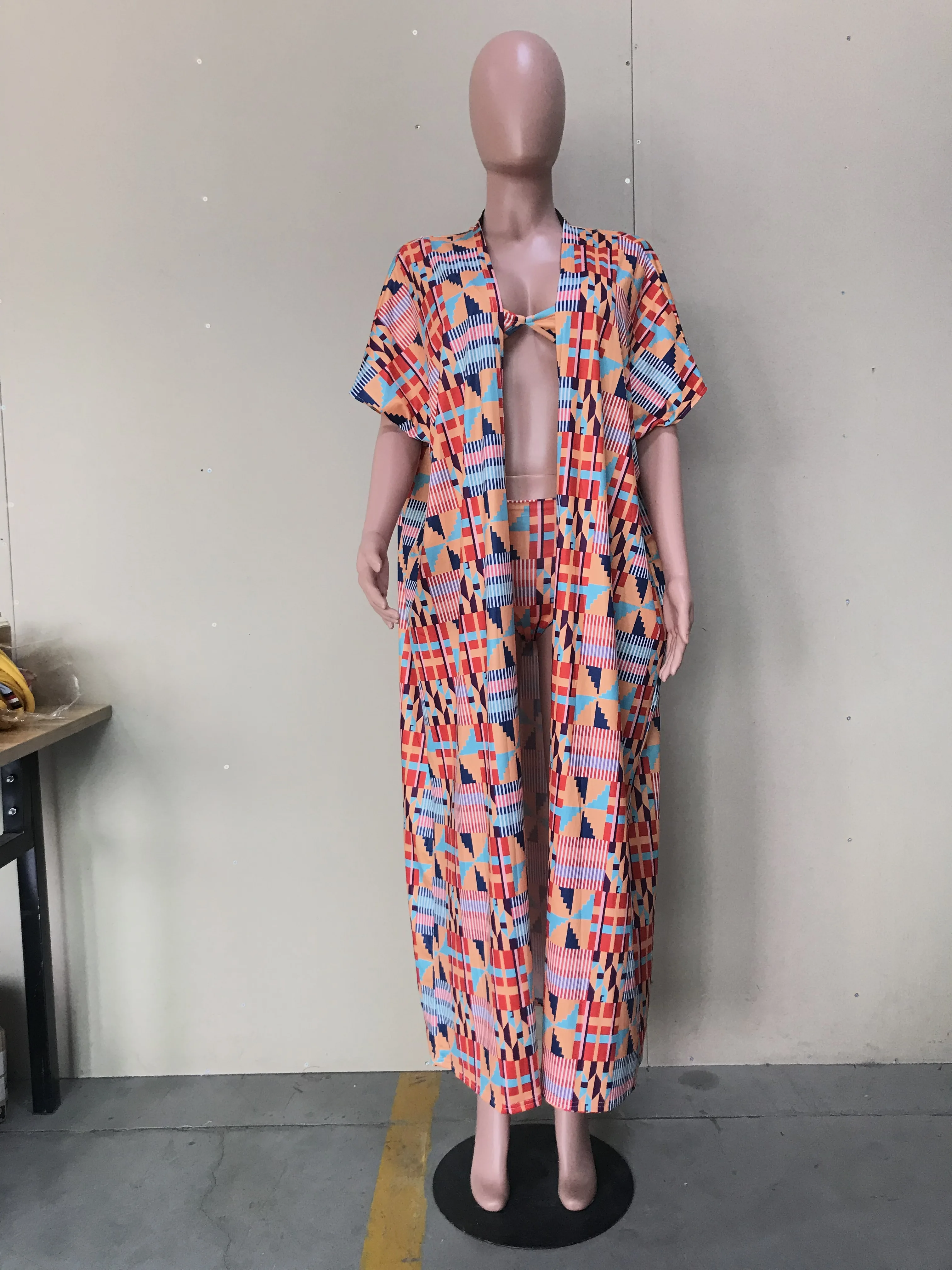 Женский пляжный костюм с принтом пейсли летний комплект из 3 предметов