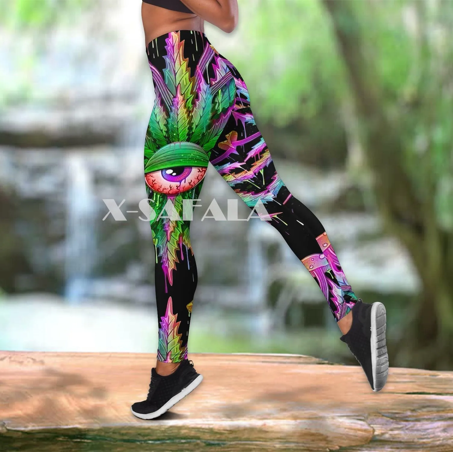 

Hippie Style Art Two Piece Yoga Set Women 3D Print Vest Hollow Out Tank Top High Waist Legging Summer Casual Sport1