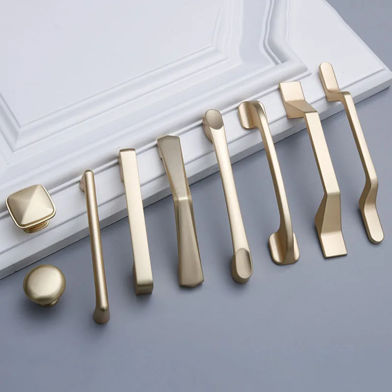 Золотые латунные ручки для кухонного шкафа дверей ящика/комода европейская мода