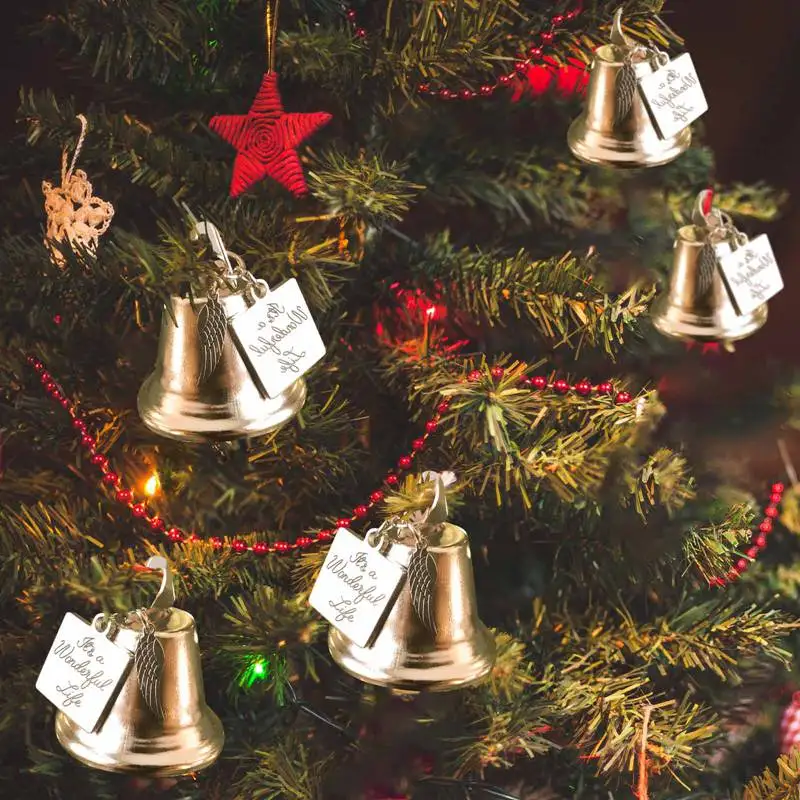 

Christmas Tree Pendant It Is A Wonderful Life Christmas Angel Wing Bell Ornament Xmas Trees Decoration Supplies