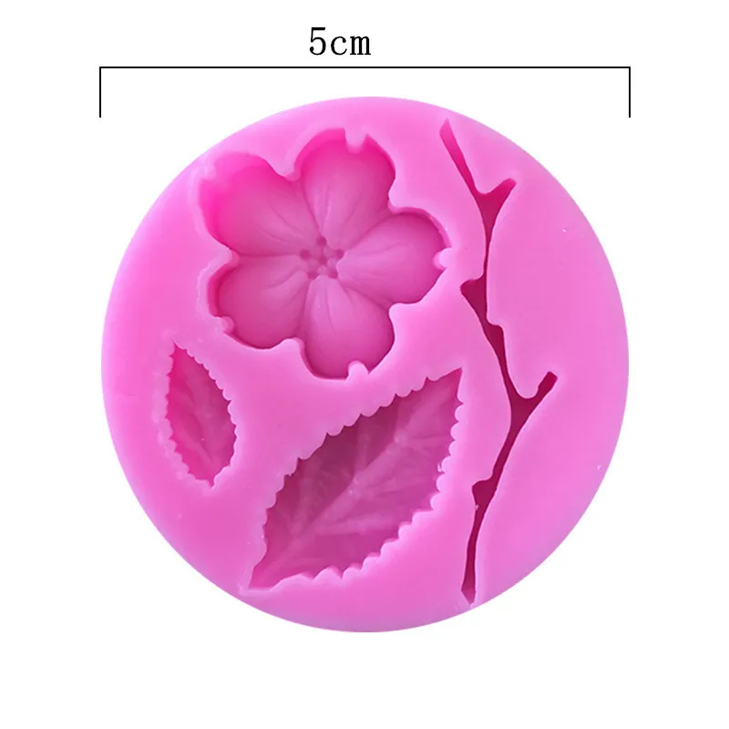 

1PC 3d peach blossom silicone mould fondant craft cake candy chocolate candy craft sorbet baking tool cake mould silicone A122