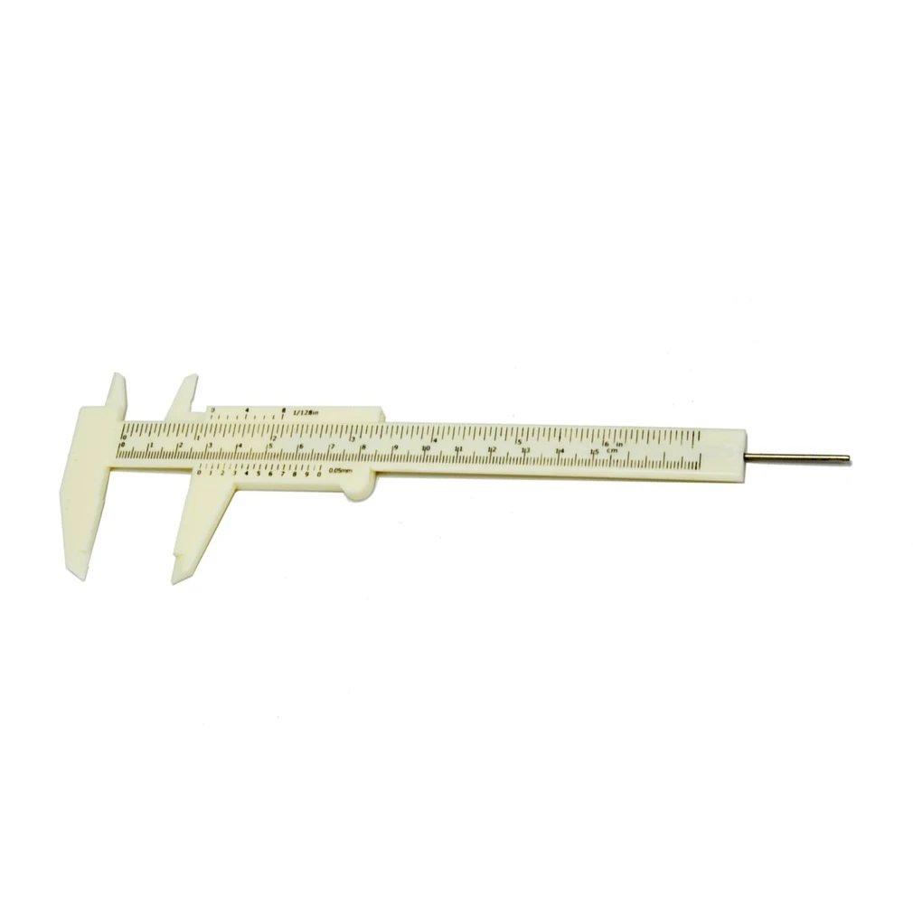 

0 To 150mm 6 Inch Mini Plastic Sliding Vernier Caliper Gauge Measuring Tool Home Outdoor Used Mini Portable Ruler