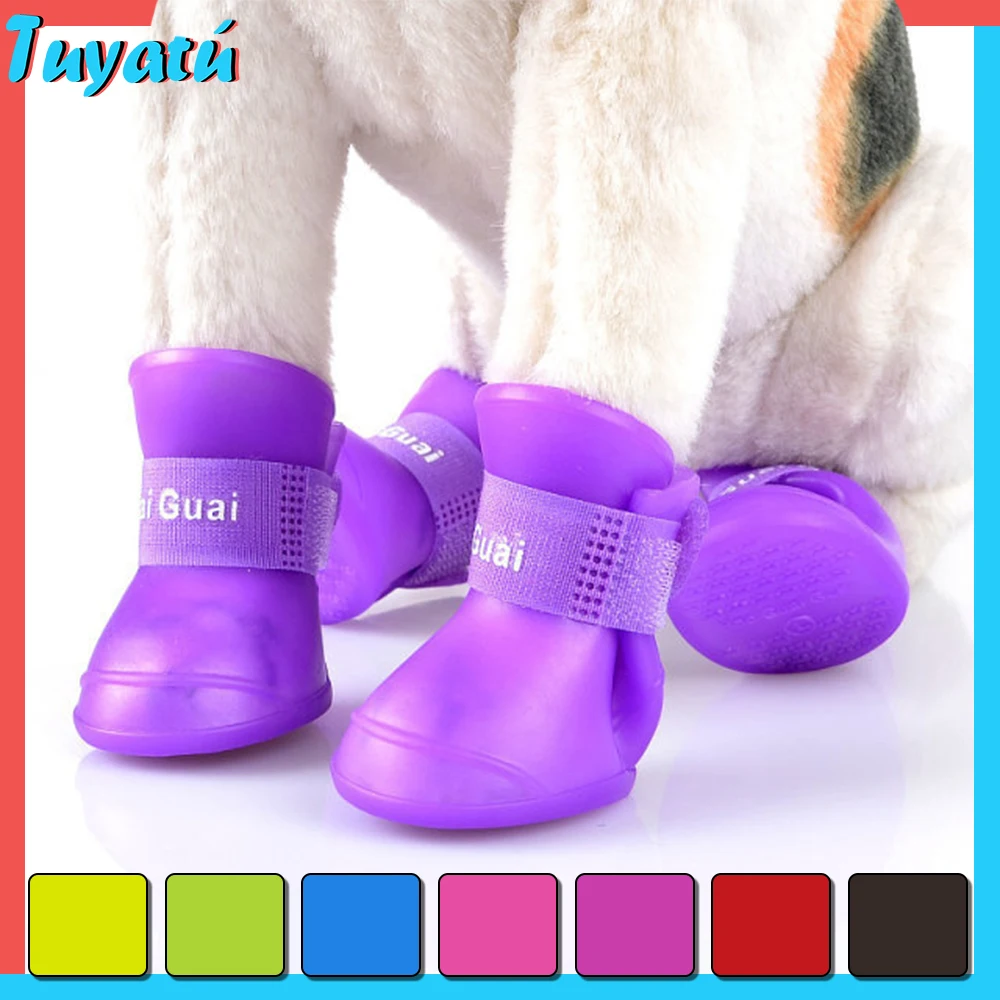 4 шт. резиновые ботинки для собак 7 цветов | Дом и сад