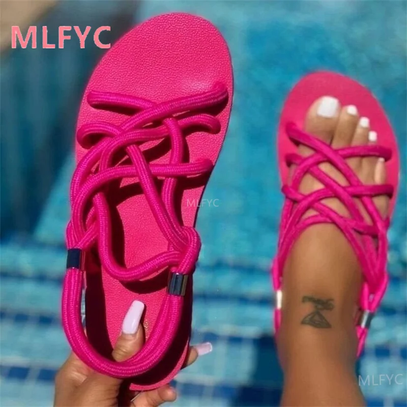 

Summer hot products beach sandals 2021 new open-toed flat sandals female large size beach shoes