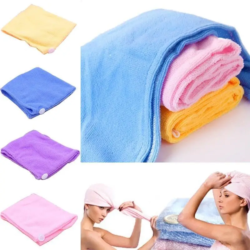 

Женское впитывающее полотенце из микрофибры, тюрбан, сушильный душ, шапки, банный халат, шляпа, разные цвета, обертывания для волос для женщи...