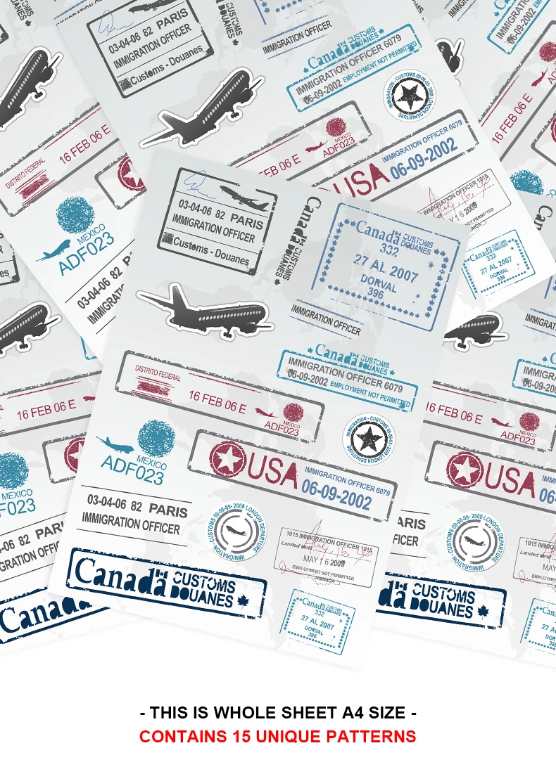 15x наклейка винтажная дорожная почтовая маркировочная печать размер А4 Телефон